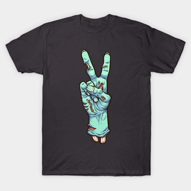 Zombie peace sign T-Shirt by memoangeles